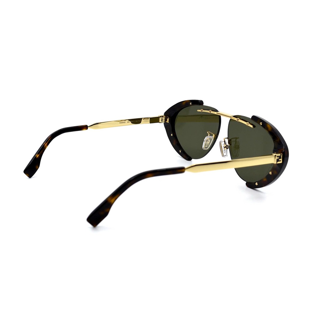 NEW FENDI FE40042U 52N DARK HAVANA/GOLD GREEN AUTHENTIC SUNGLASSES - Picture 5 of 14
